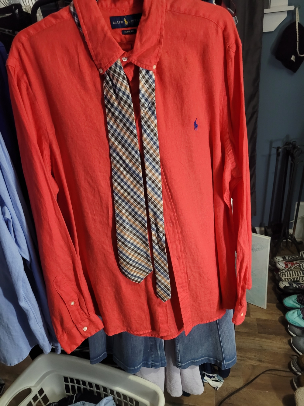 Ralph Lauren Men’s Coral Button-Down Shirt with Polo Pony